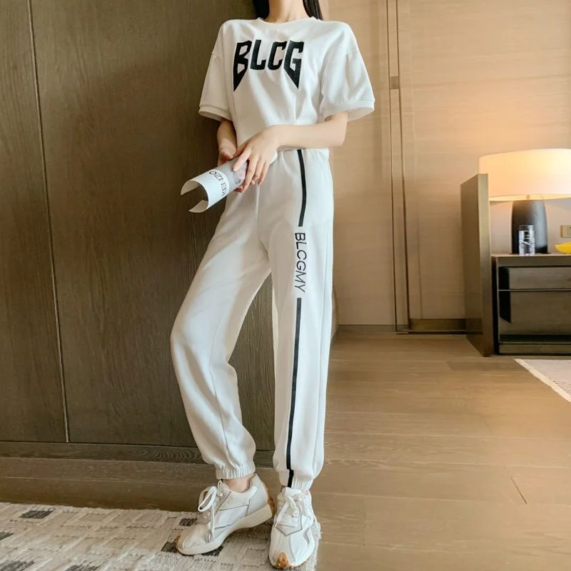 Women's Casual Sports Suit 2024 Spring Summer New Korean Fashion