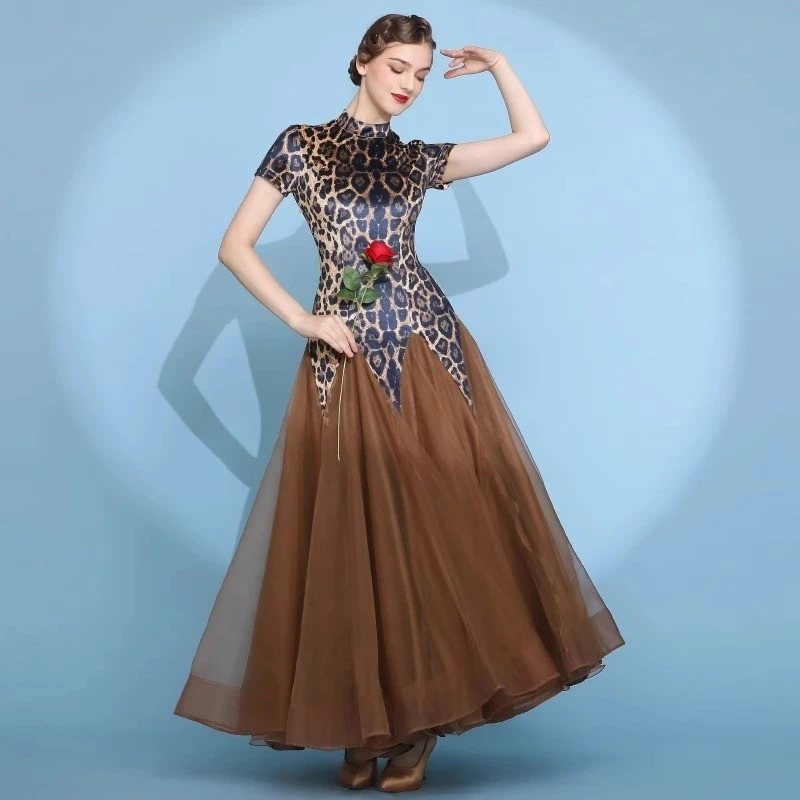 

Женская юбка для современных танцев с принтом 2116, одежда стандартного национального стандарта для вальса