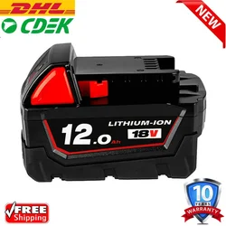 Rechargeable Batteries For Milwaukee M18B5 XC Lithium ION Battery 18v 12.0/9.0/6.0Ah battery charger For Milwaukee M18 12V~18V