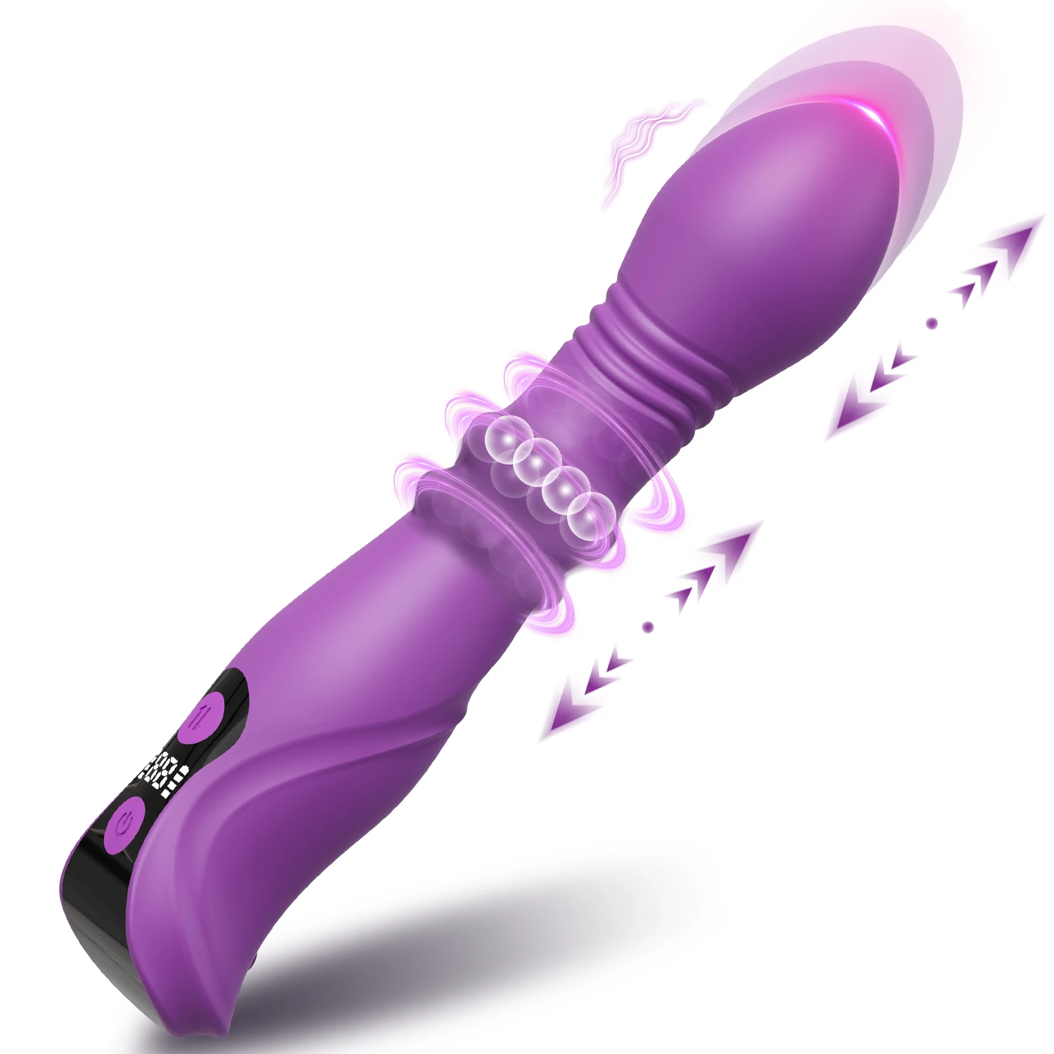 Stoßvibrator, Sexspielzeug für Erwachsene, leistungsstarker G-Punkt, rotierende Quetschvibratoren, weiblicher Klitorisstimulator, 10, vibrierend für Frauen