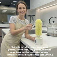 Brosse électrique de nettoyage pour tasses et verres, brosse paresseuse pour bouteilles, brosse de nettoyage pour tasses de cuisine et d'évier, gadgets 1