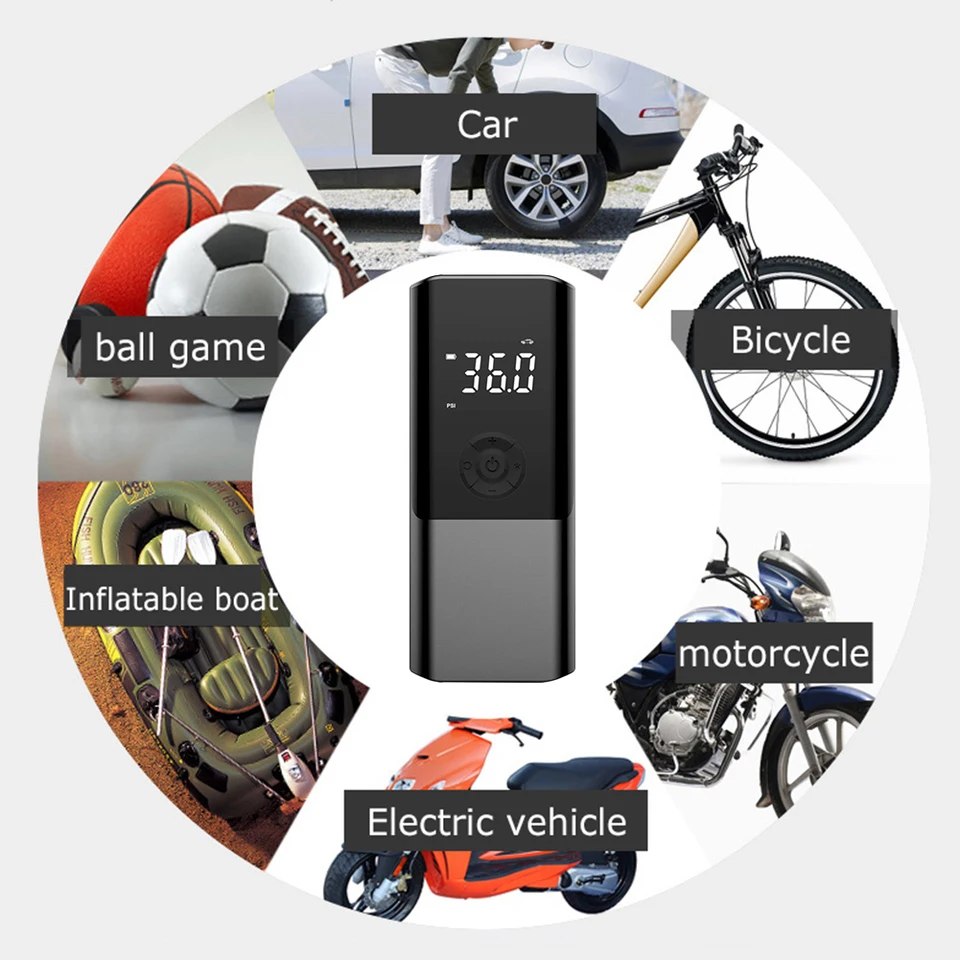 ������� �����ſ� ������ ���� ����, �ڵ��� Ÿ�̾� ��â��, �޴�� ���� ��������, LED ���÷���, 1500mAh, 150PSI, 12V