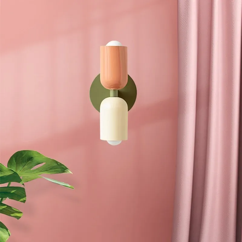 Nordic LED Wall Lamp Modern Macaron Decorative Sconces For Bedroom Bedside Study Living Rooms TV Backdrop