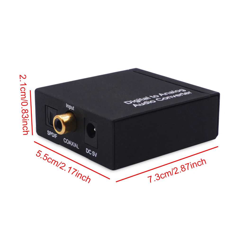 디지털 SPDIF 광-아날로그 L/R RCA 변환기 광-3.5mm 잭 어댑터 광- L/R DAC 디코더