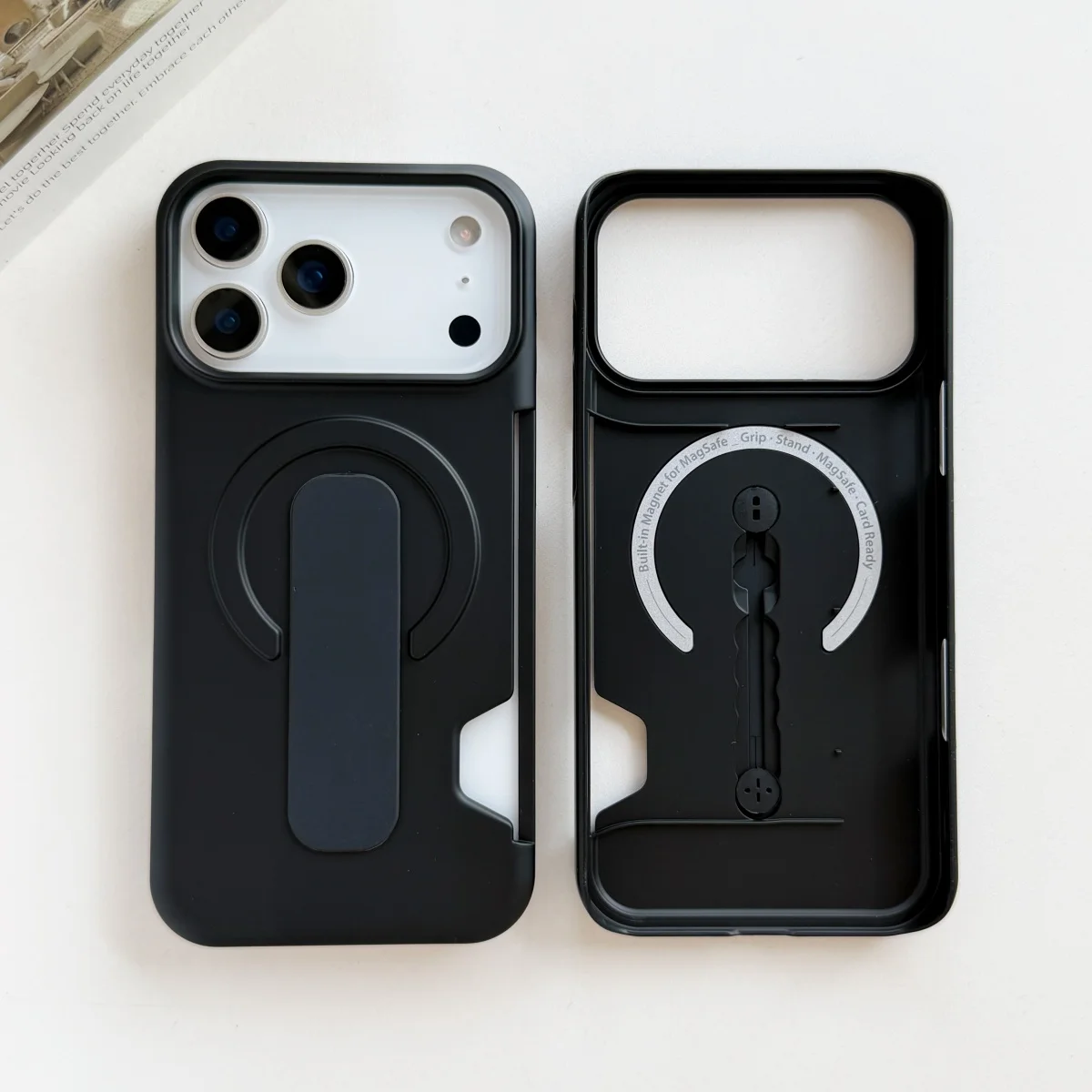 Luxury Magnetic Wallet Stand with Matte Frameless Design