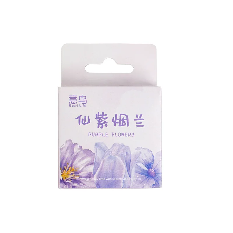 46pcs/set Purple Flowers  Scrapbooking DIY Craft Stickers Diary Planner Stationery Stickers Mobile Decorative Stickers