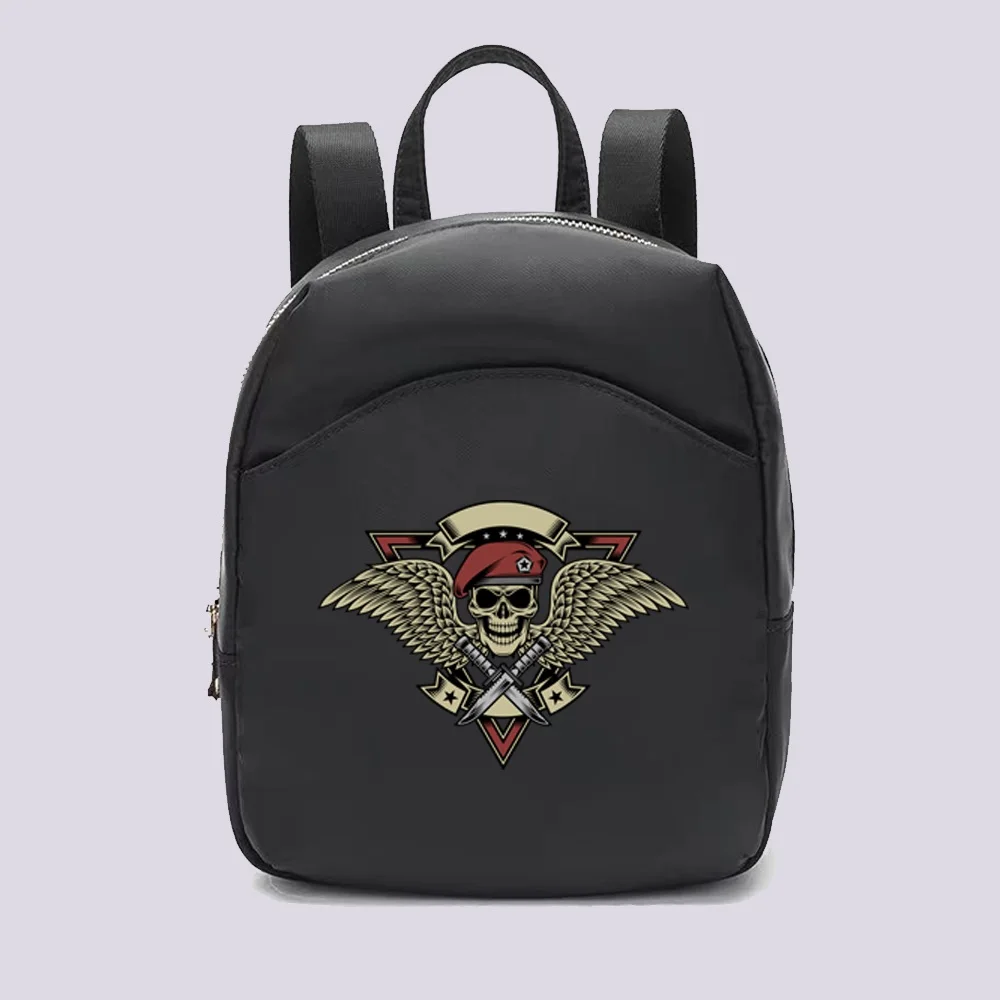 2022 Fashion Women Mini Backpack Multifunction Small Backpacks Casual Simple Skull Printing Student Bookbags Travleing  Rucksack