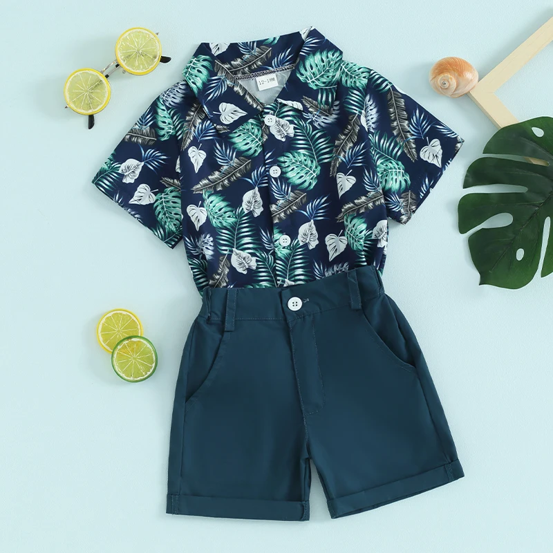 

Kids Baby Boys Shorts Set Short Sleeve Cute Print Shirt with Shorts Toddler Set Summer Outfit