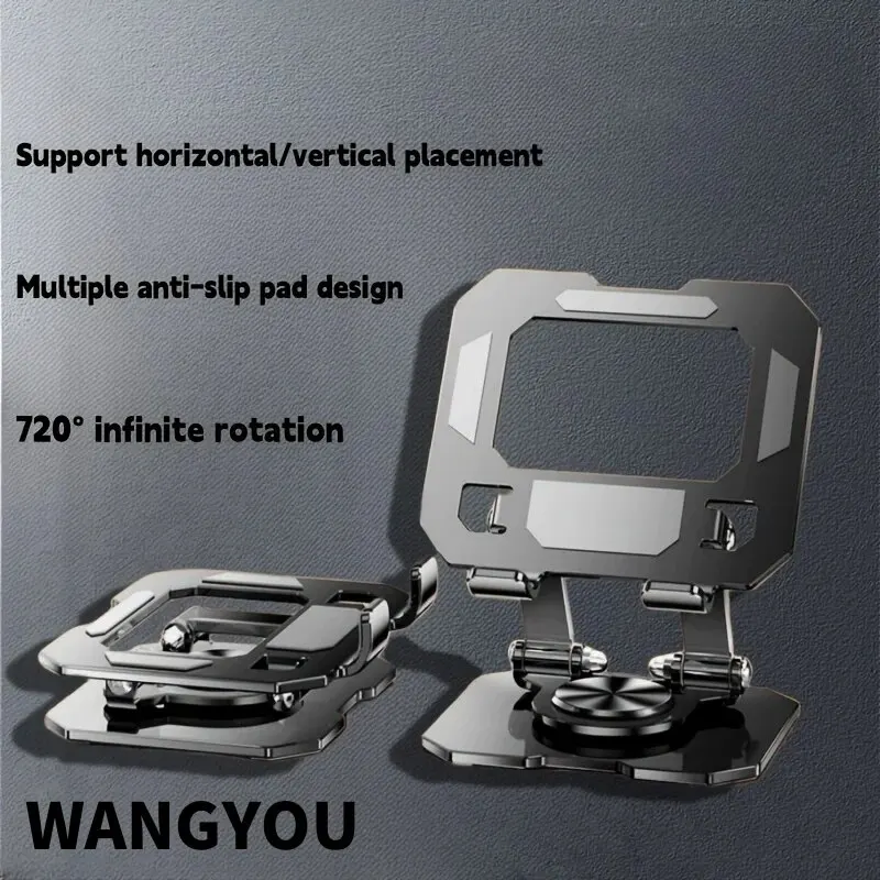 휴대폰 및 태블릿 범용 스탠드, 360 ° 회전, 조절 가능한 리프팅, 미끄럼 방지, 접이식 냉각 태블릿, 데스크탑 스탠드