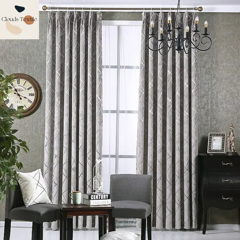 Einfache moderne benutzer definierte Luxus Chenille Jacquard Fenster neue Vorhänge für Wohnzimmer Esszimmer Schlafzimmer einfarbig Vorhang Raum