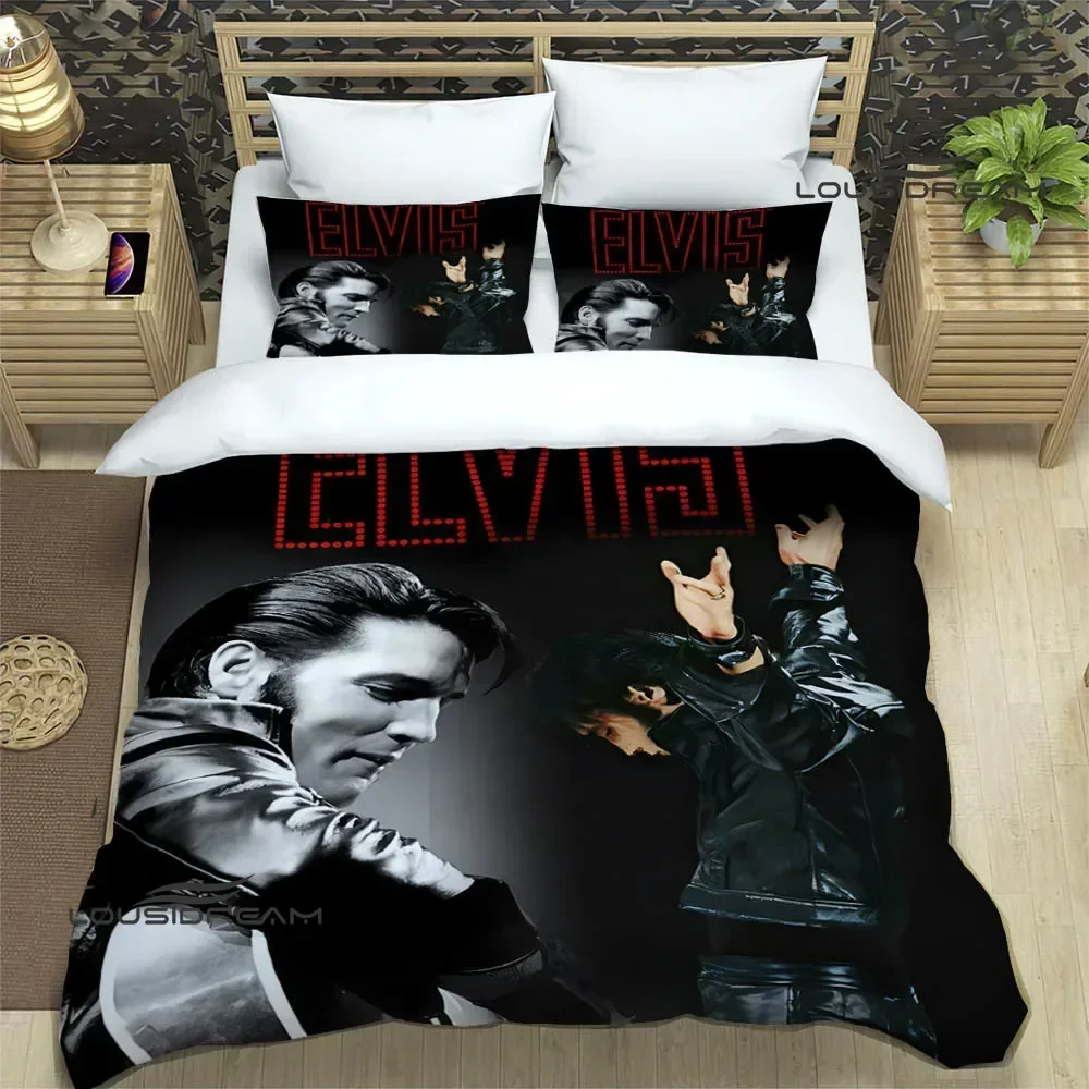 E-Elvis-Presley Retro printed Bedding Sets exquisite supplies set