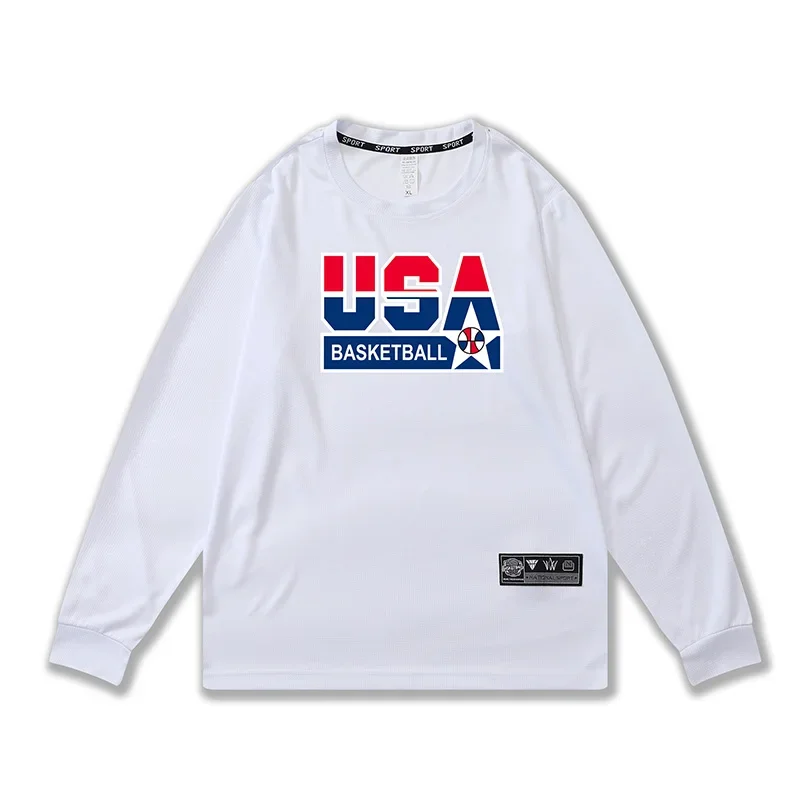 thumbnail image 1 of Camiseta para correr para hombre y mujer, transpirable, de secado rápido, para fitness, baloncesto, tiro, entrenamiento, ropa de ejercicio, camisetas deportivas para gimnasio, 1 of 5