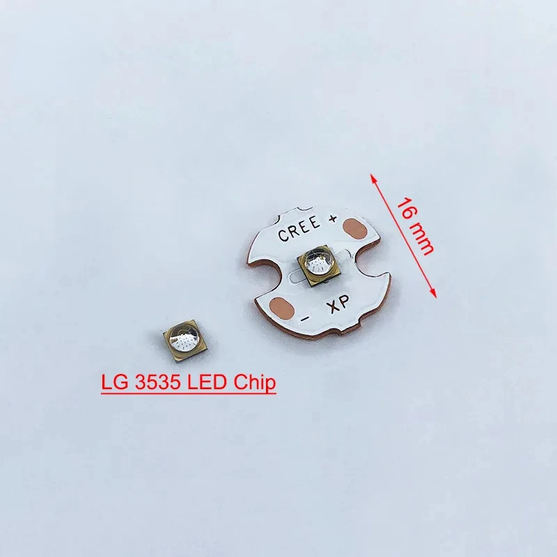 

LG 3535 Chip UV LED 365nm Lamp Beads For UV Gel Curing Pet Fungus Fluorescence Detection 16mm Flashlight Copper Substrate 405nm