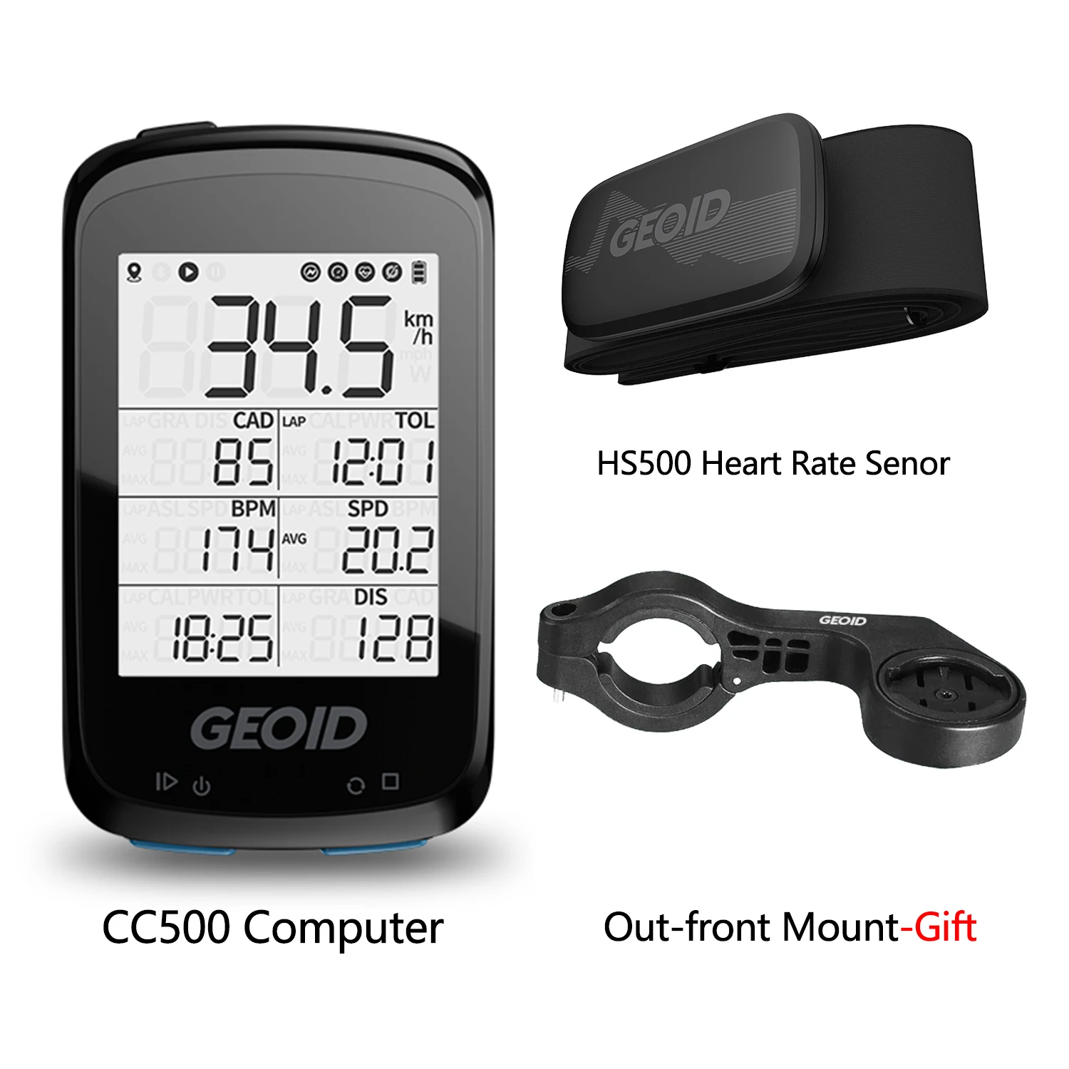 Ciclocomputer GPS GEOID CC500 - Schermo 2.5", ANT+, Bluetooth, Impermeabile IPX6, 70h Batteria - Foto 9