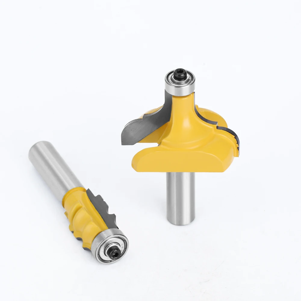 Set 2 Frese Per Router Legno | Per Scanalatura E Bordi | Gambo 8mm Con Cuscinetto - Foto 6