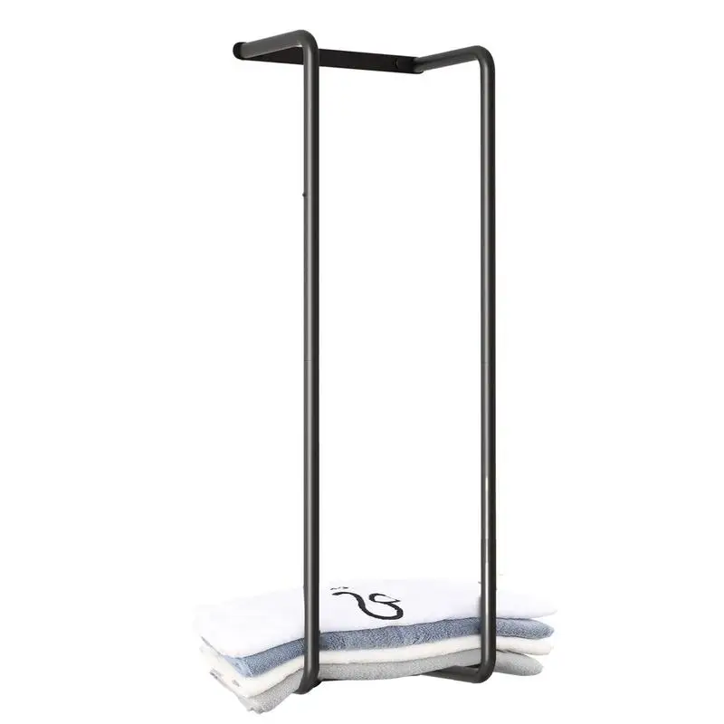 

Stainless Steel Black Bathroom Towel Rack Towel Holder Wall Mount Bathroom Rack Wall Organizer Holder Bath Mounted Towel Rack