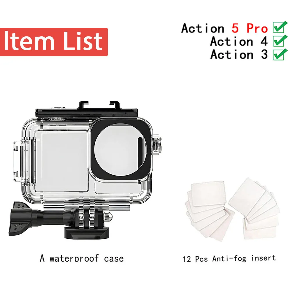 Waterproof Case Housing Diving Underwater Protector, 60M/196FT Depth