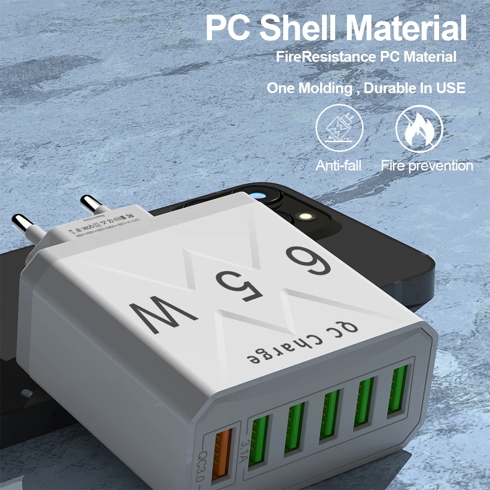 شاحن سريع 3.1A USB قابس Mulit 6 في 1 للسفر 13 12 s...