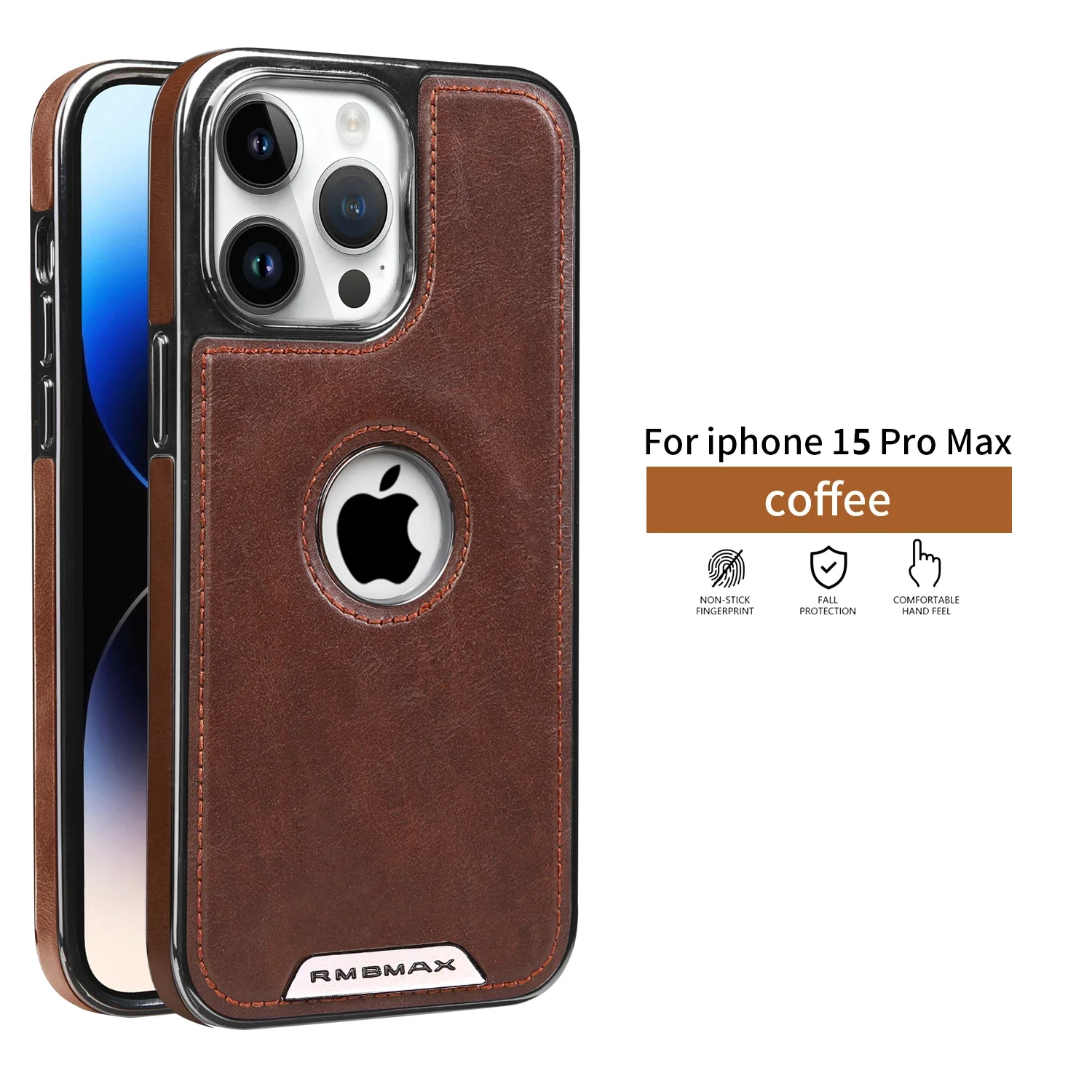 Luxury Leather Magnetic Phone Case with Hollow Logo and Wireless Charging Compatibility