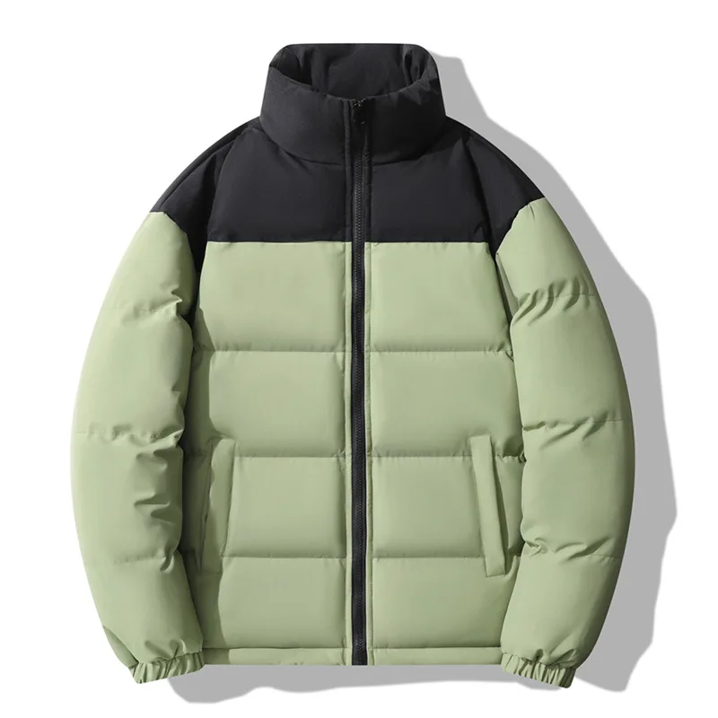 Men Padding Winter Cotton Padded Oversized Jackets Windproof Coat Parka Overcoat Brand Patchwork