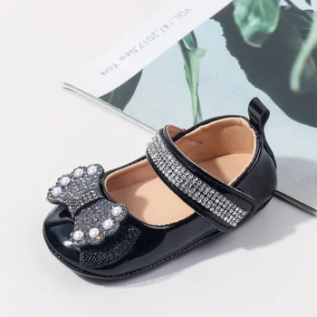 2025 Spring And Autumn Baby Girls Princess Shoes For 0-18M With High Quality PU Leather And Fashion Design Soft TPR Sole 1