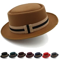 Men Women Woolen Classical Pork Pie Hats Retro Fedora Trilby Sunhat Street Style Caps Party Travel Outdoor Size US 7 1/4 UK L 1