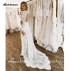 Lakshmigown Lace Long Sleeve Wedding Dresses A Line Customized Robes Sexy Bridal Receipt Beach Boho Wedding Gowns backless 4