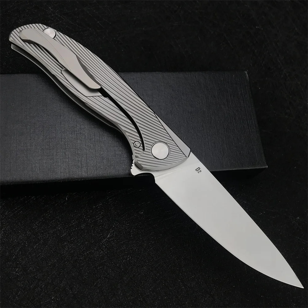 NEW High-end Folding Knife Shirogorov Survival Pocket Knife D2 Sharp Blade TC4 Titanium Alloy Handle Outdoor Rescue Folding Tool 3