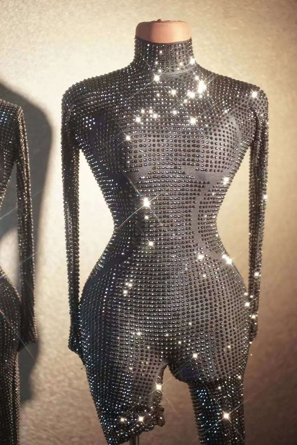 Gorgeous Long Sleeves Night Club Singer Dancer Stage Performance Costume Party Rompers Lady Rhinestone Jumpsuits Jingdian