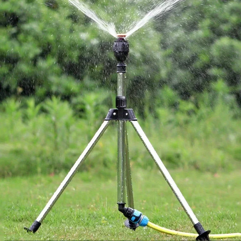 360-Grad-Drehbewässerungsstativ, Rasen- und Gartensprinkler, Gartenbewässerungszubehör, Teleskop-Stütze, Sprinklerkopf auf Stativ – Detail 3