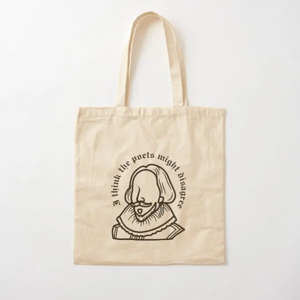 

I Think The Poets Might Disagree Cotton Canvas Bag Shoulder Bag Foldable Ladies Designer Printed Handbag Casual Shopper Tote