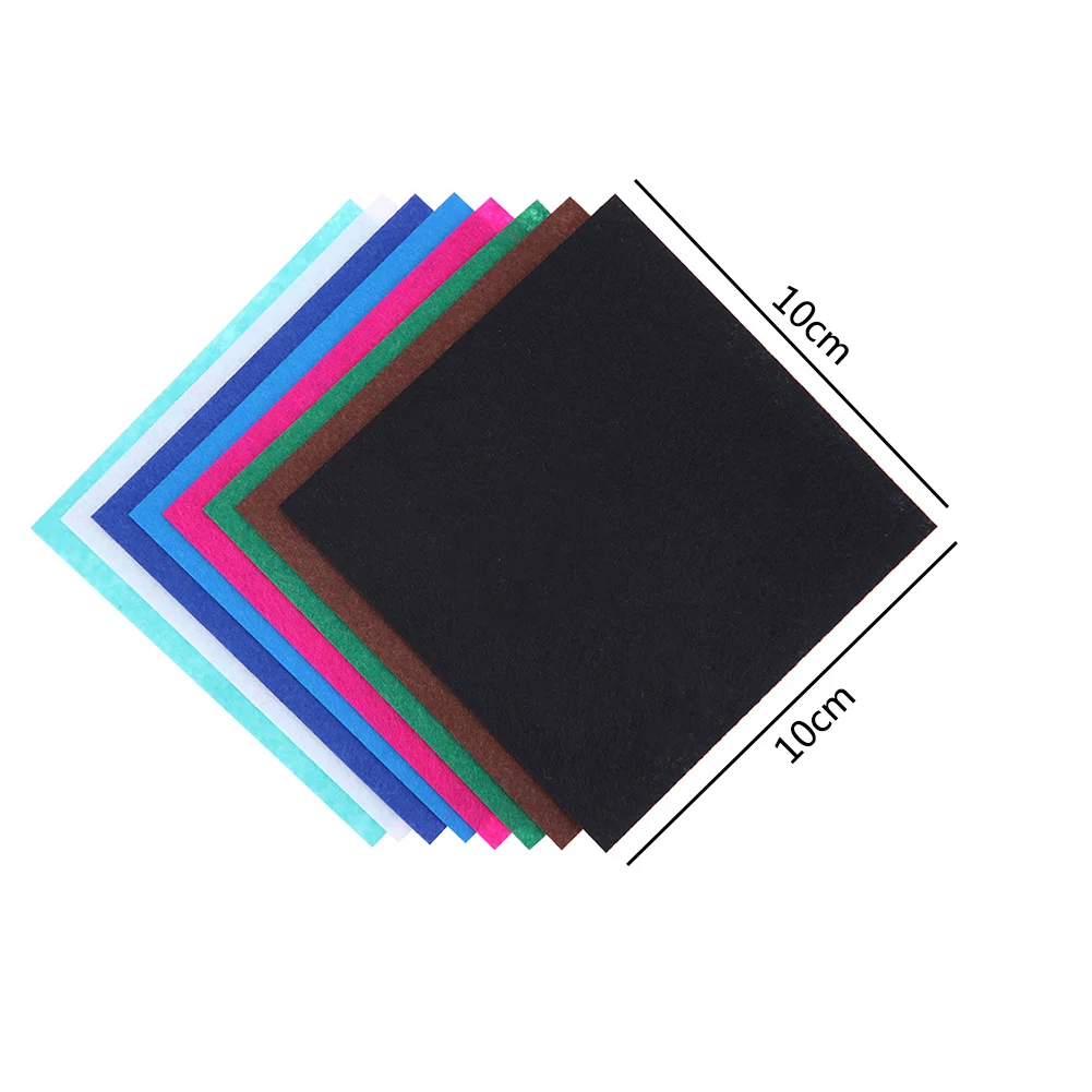 40pcs Felt Fabric Sewing Accessories 10x10cm Non-woven Fabric Assorted Color Felt Sheets Patchwork Soft for Kids For Dolls