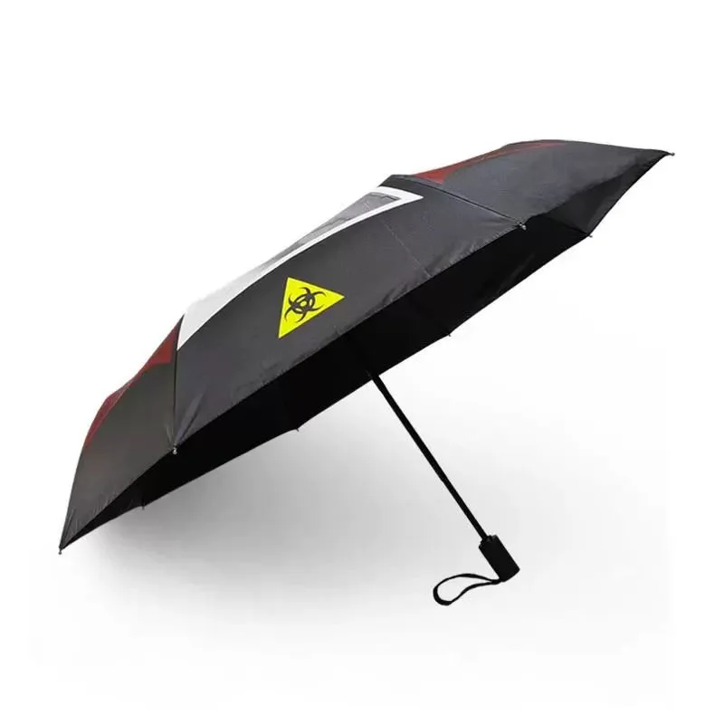 3 Fold Automatic Rain Umbrella Black Coating Wind Resistant