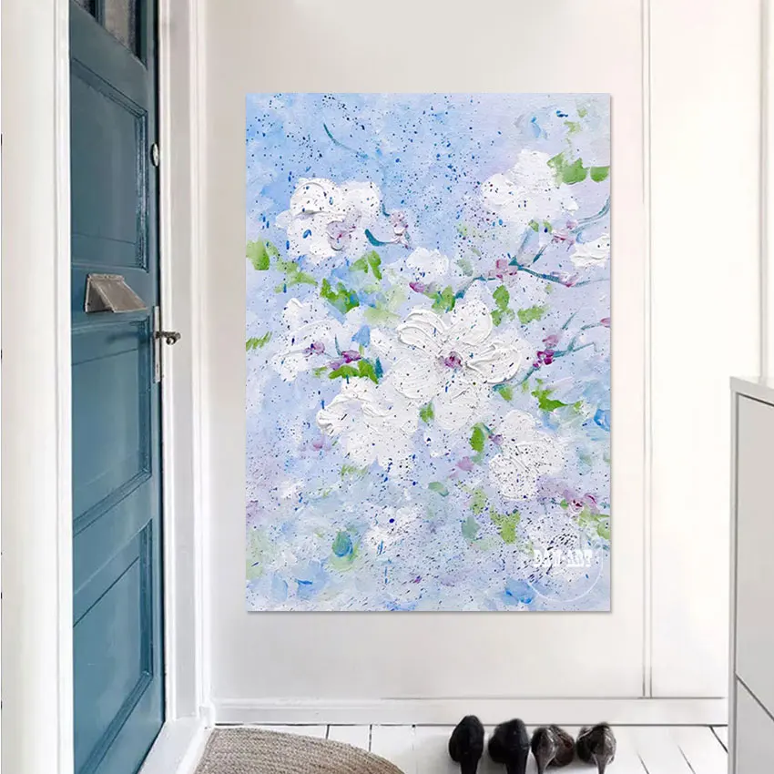 

Original Hand-painted Abstract Wall Decoration Art Hot Selling Artwork Unframed Natural Pictures Flowers Painting On Canvas