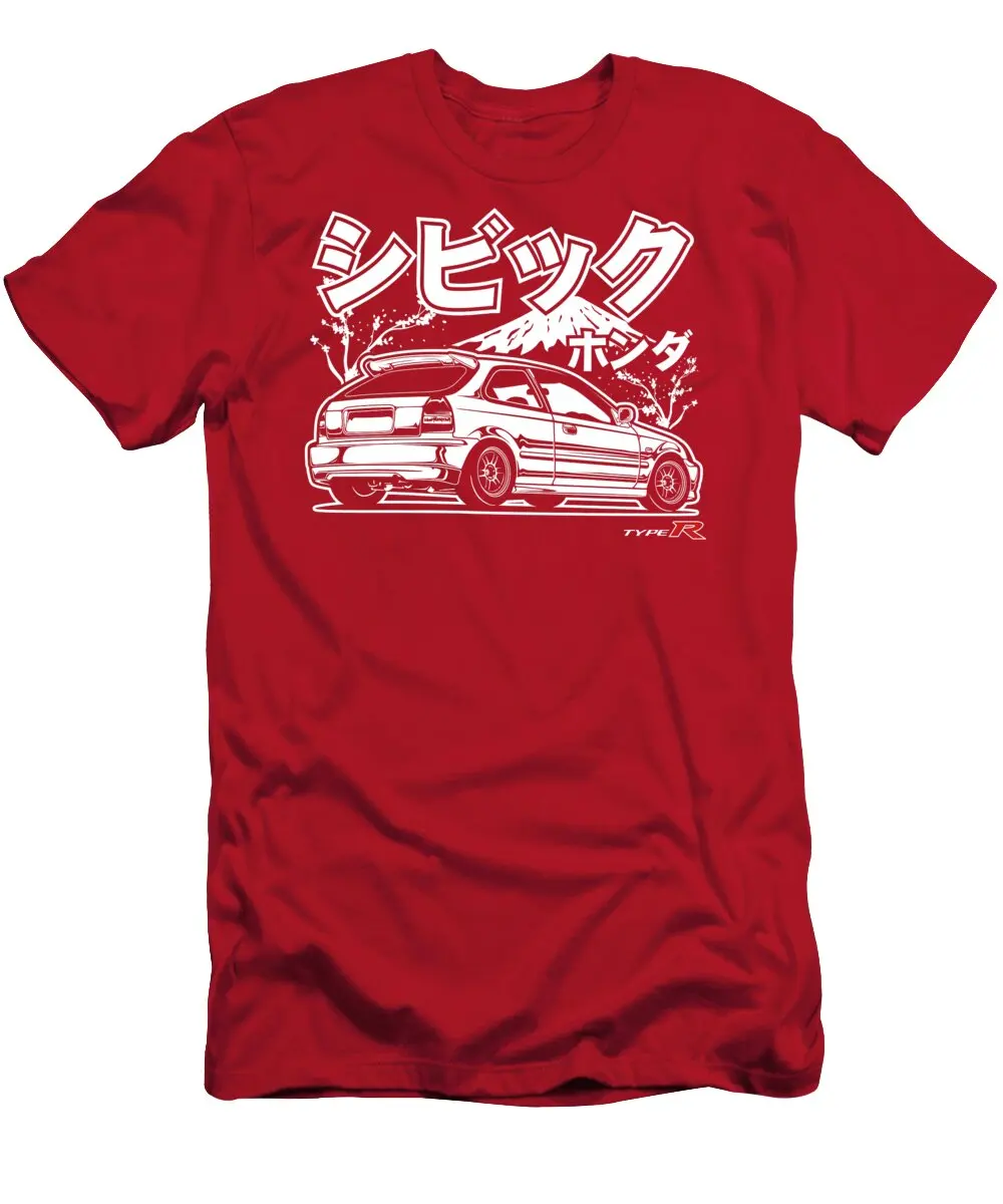 혼다 남성 및 여성 티셔츠 여름 신상품 Civic Type R EK9 자동차 오토바이 라이딩 매니아 트렌디 브랜드 반팔