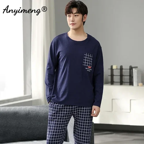 사슴 인쇄 우아한 잠옷 남자에 대 한 설정 가을 겨울 패션 새로운 부드러운 코 튼 망 Loungewear 소년에 대 한 편안한 잠 옷 3