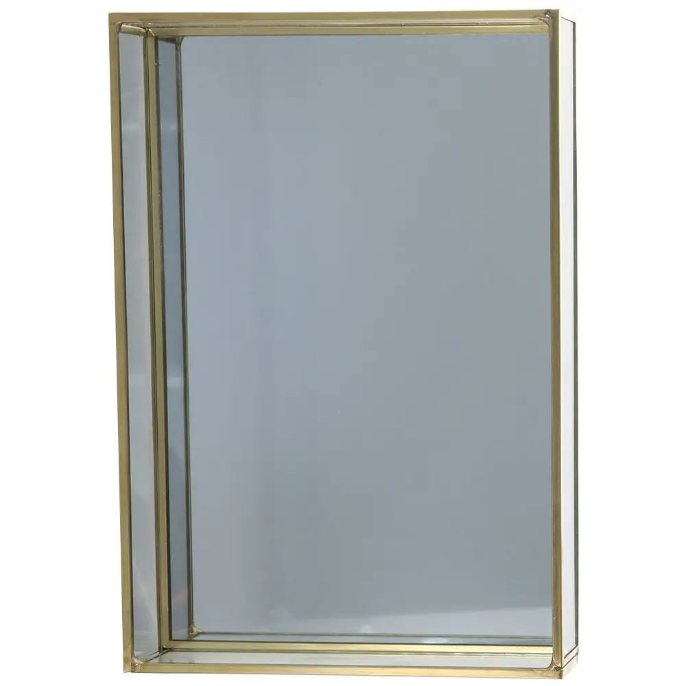 Glass Decorative Tray Easy-to-clean 7.87*5.5*1.38 Inch Gold Rectangle Mirror Decorative Tray Vintage Jewelry Office glass decorative tray