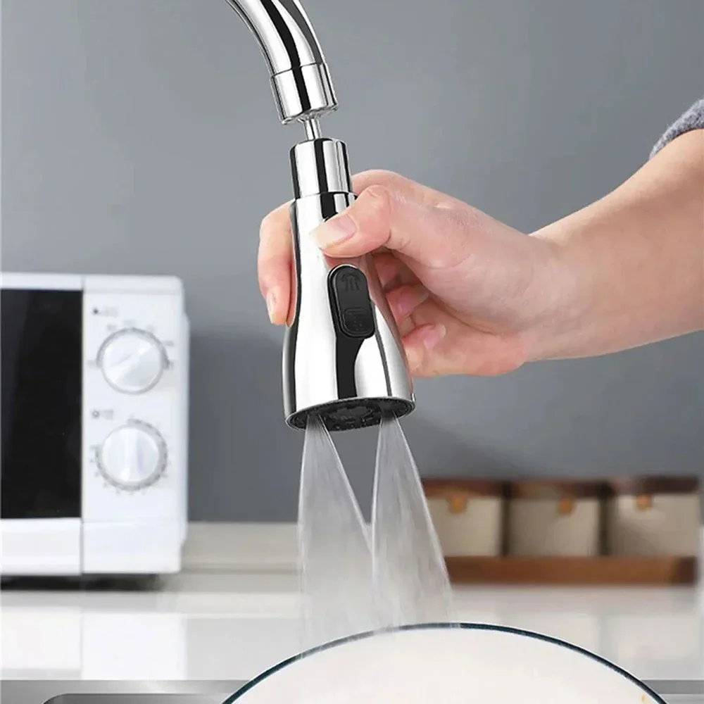 Kitchen Faucet Aerator 3 Modes Bathroom Anti-splash Tap Extender Adapter Faucet Washbasin Sprayer Saving Water Tap Filter Nozzle 3