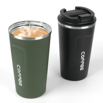 380/510ML Thermo Cafe Coffee Mug Car Thermos Mug Leak_Proof Travel Thermo Cup for Tea Water Coffee Double Stainless Steel