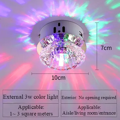 Crystal LED Ceiling Lamp for Aisles and Living Spaces