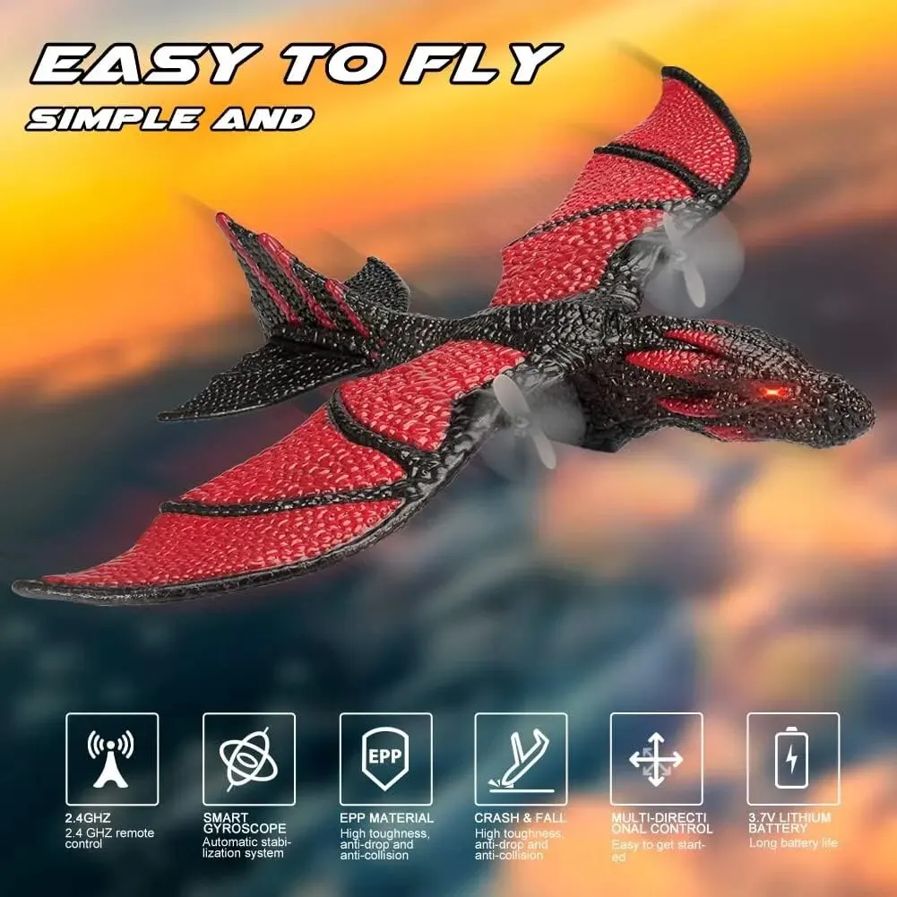 Z60 Rc Dinosaur Plane Epp Anti-Wear Foam Rc Glider 2.4G 2Ch Fixed Wingspan Dragon Airplane Gift Toys For Kids
