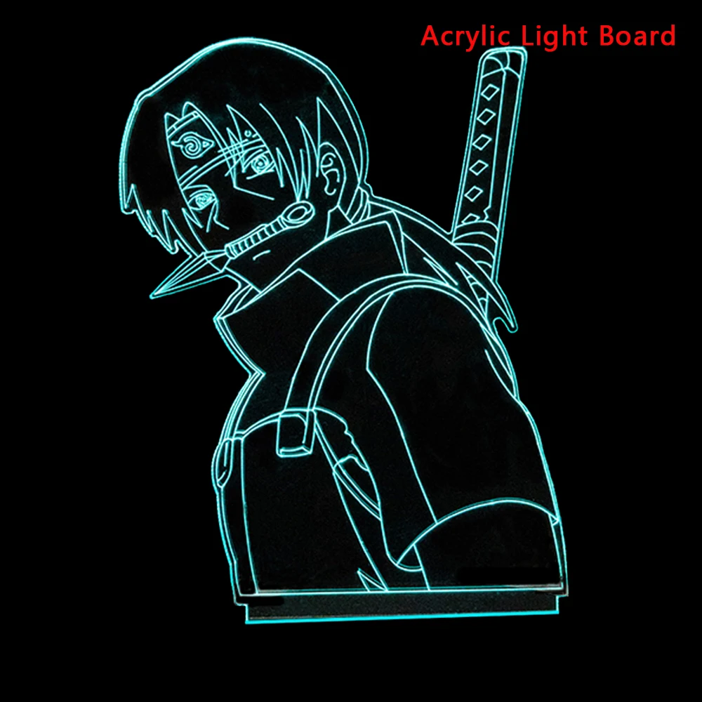 Night Lights Transparent Acrylic Light Board Is Suitable For Night Light Lamp Holder 33 Styles Of Anime Characters Uchiha Sasuke battery night light Night Lights