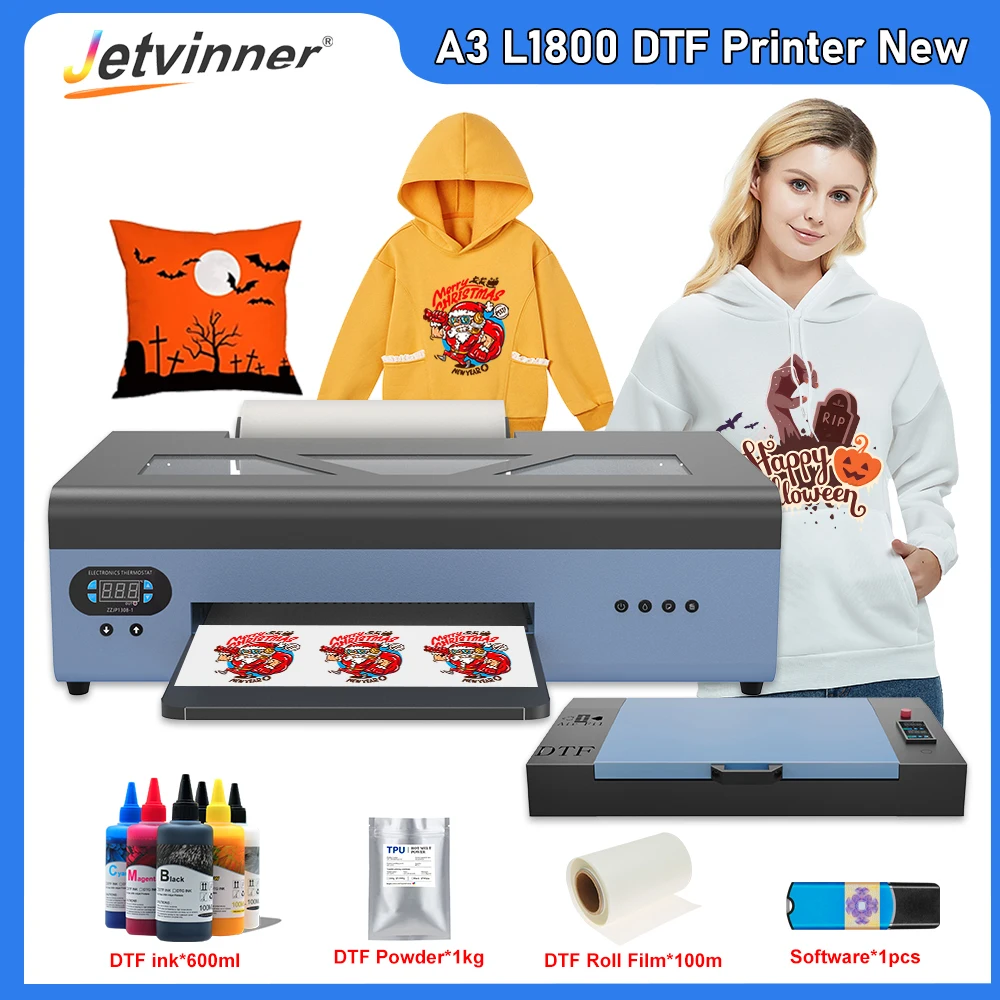 

A3 DTF Printer For Epson L1800 DTF Transfer Printer with Roll Feeder For all Fabric T shirt Printing Machine A3 impresora DTF