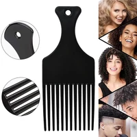 Wide Teeth Brush Pick Comb Fork Hairbrush Insert Hair Pick Comb Plastic Combs For Curly Afro Hair Styling Tools For Women Men