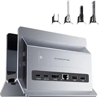 PULWTOP Vertical USB C Docking Station  with 4K@60Hz HDMI, 3 USB, SD/TF, PD3.0, RJ45, 3.5mm Audio for MacBook Pro/Air,Laptop 1