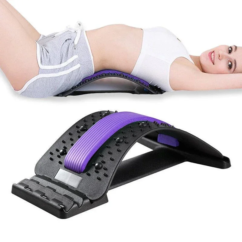 Adjustable Back Stretcher Multi-Level Massager Waist Neck Fitness Lumbar Cervical Spine Cervical Spine Support Massager Lying