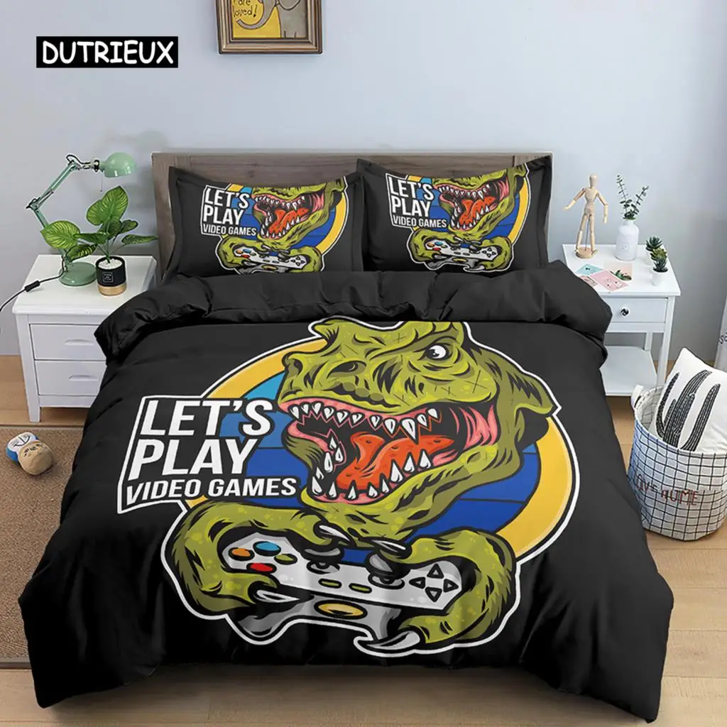 

Gamepad Comforter Cover Twin Size Play Gamer Bedding Set Kids Young Man Video Games Polyester Duvet Cover Teens Game Quilt Cover