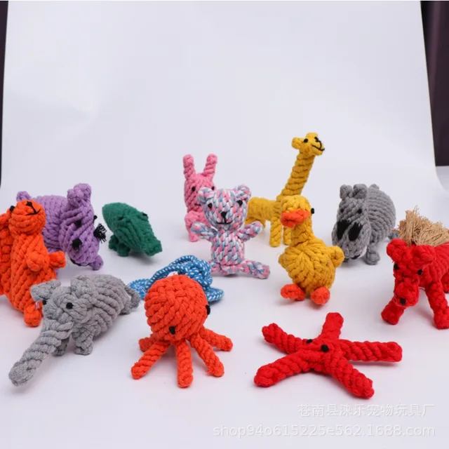 Pet Toy Dog Bite Resistant Woven Cotton Rope Toy Medium and Large Dog Grinding Teeth Cleaning Dog Bite Rope