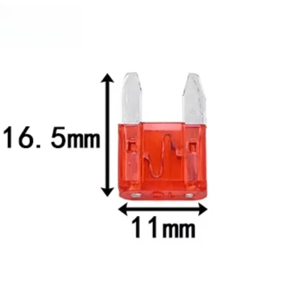 10/100PCS Small Size Car Fuse Assortment Set Profile 5A 7.5A 10A 15A 20A 25A 30A 35A 40A Profile Blade Type Fuses with Clip