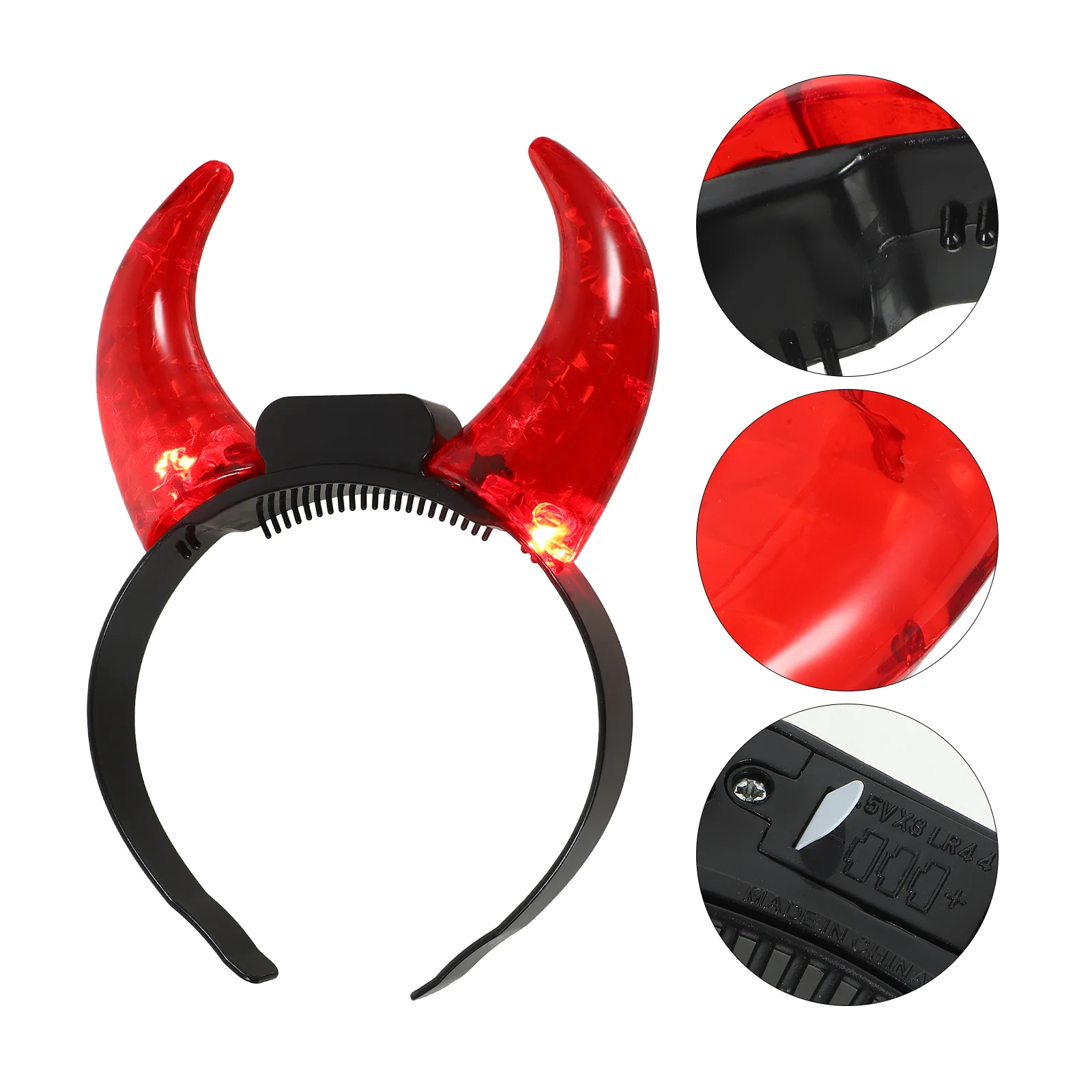 

Interesting Glowing Devil Horn Hairband Unique Headdress Prop Devil Horn Headband